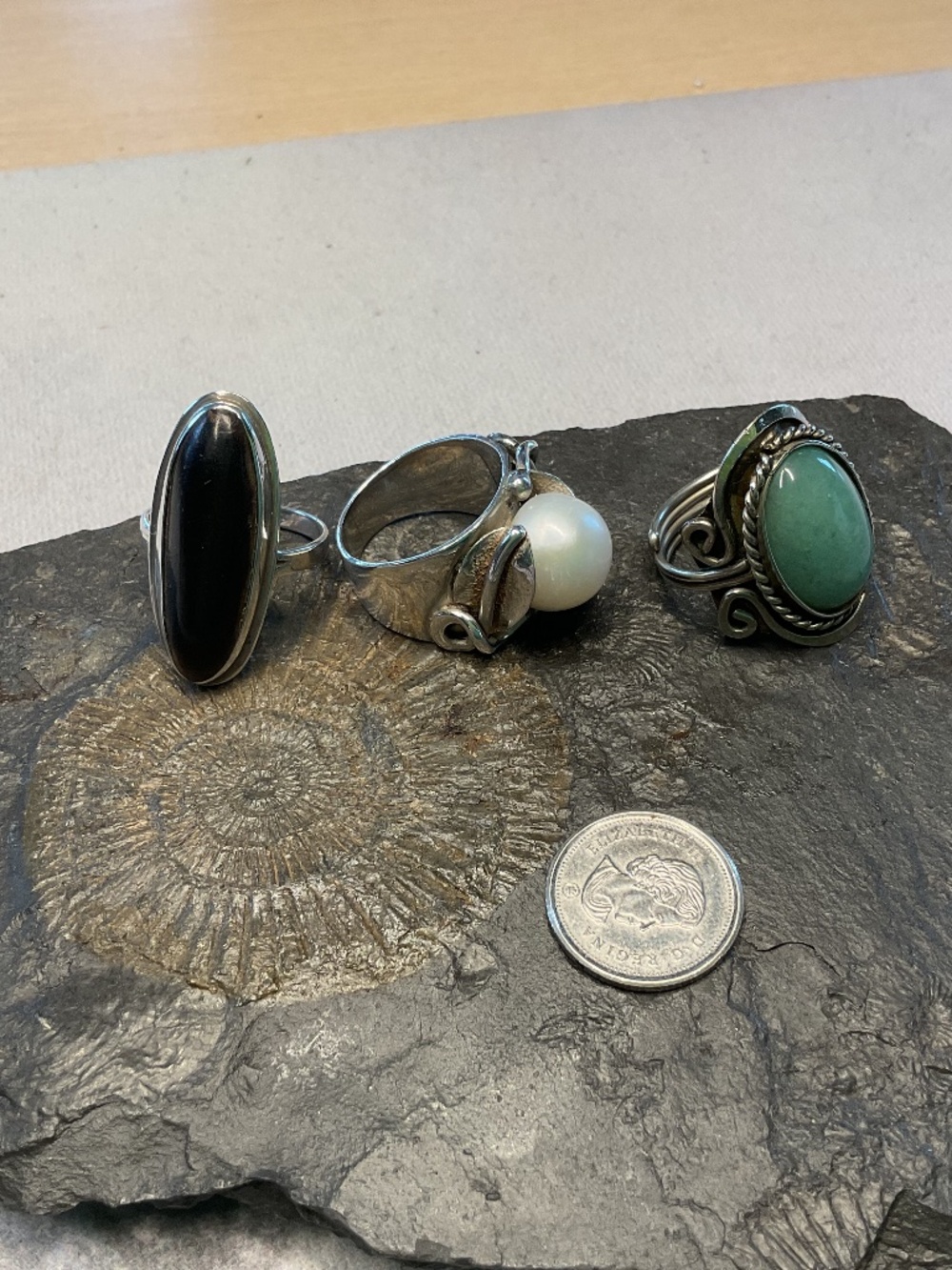 3 silver rings